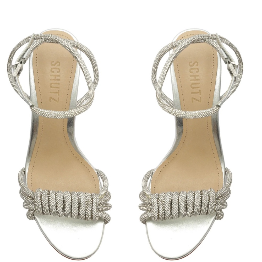 NEW: Schutz Jewell Crystal Ankle-Strap Sandals